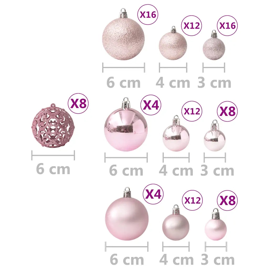 Set Palline di Natale 100 pz Rosa CFW2462620
