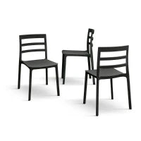 PAZZO DESIGN Sedia Luca set da 4 sedie Nero in Polipropilene
