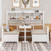 Letto Singolo Multifunzione con Scrivania e Libreria ¨C MINIMAL ¨C Legno Massello Bianco 90x200