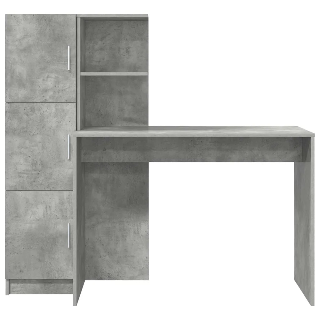 Scrivania | Tavolo da Ufficio 2 pz Grigio cemento