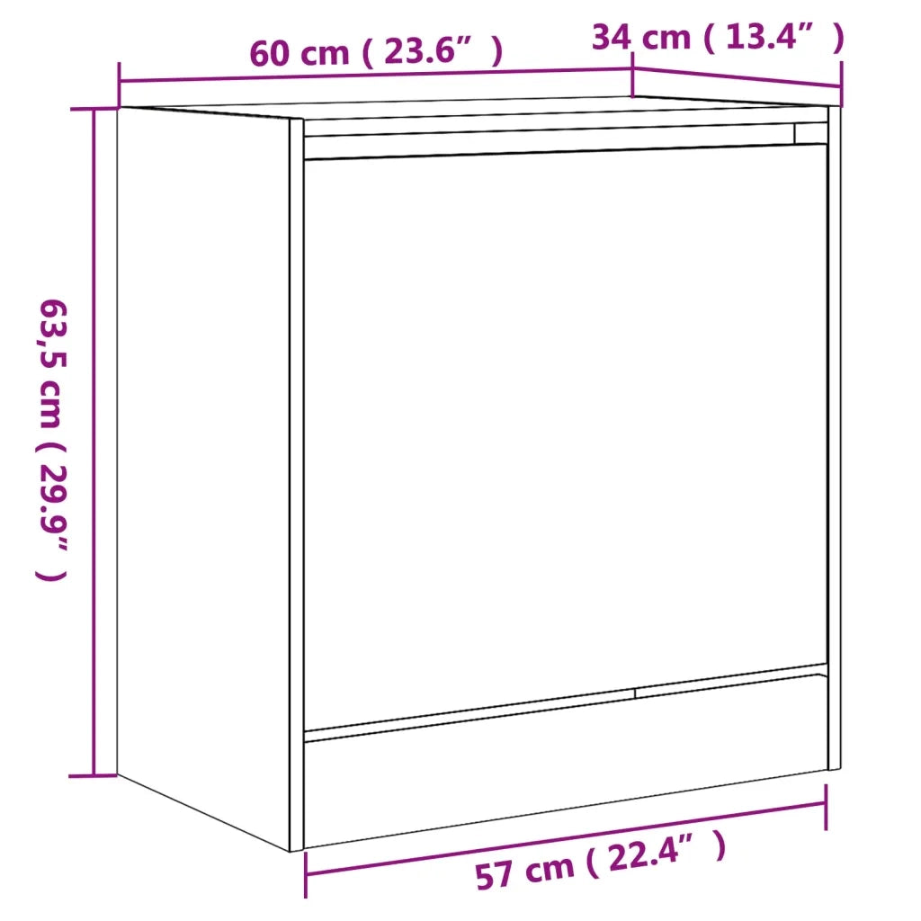 Scarpiera-Scaffale per scarpe Grigio Cemento 60x34x63,5 cm in Legno Multistrato
