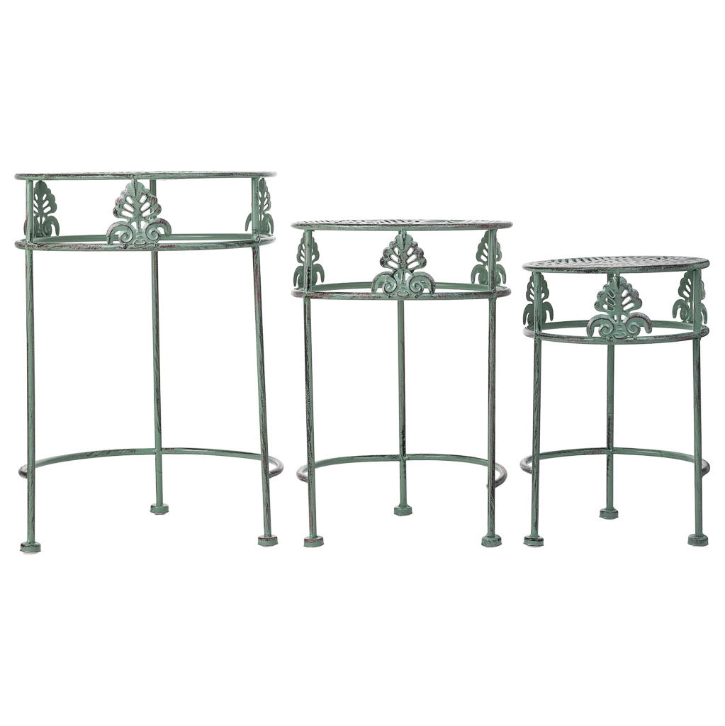 Supporto vasi verde 3 pezzi 28x28x40-24x24x34-20x20x30h cm