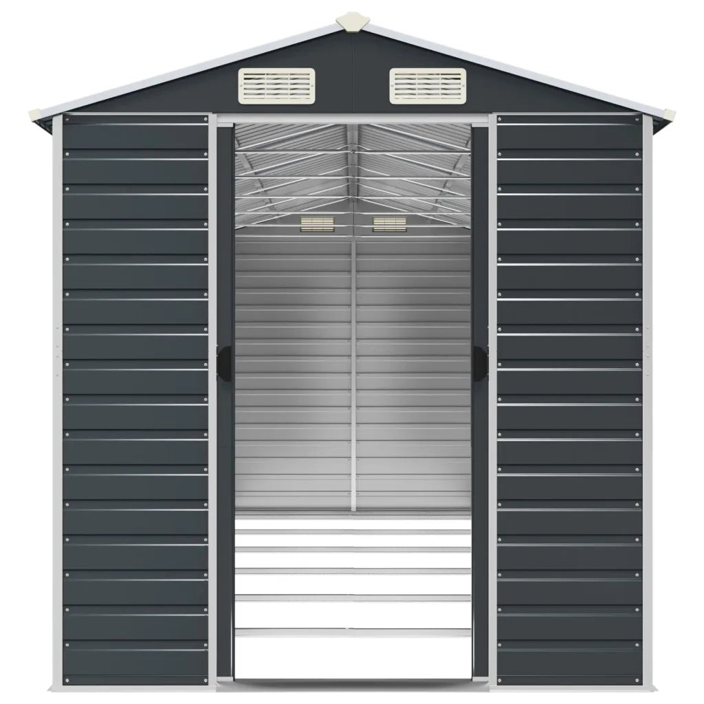 Capanno da Giardino Antracite 191x555x198cm in Acciaio Zincato 3188258