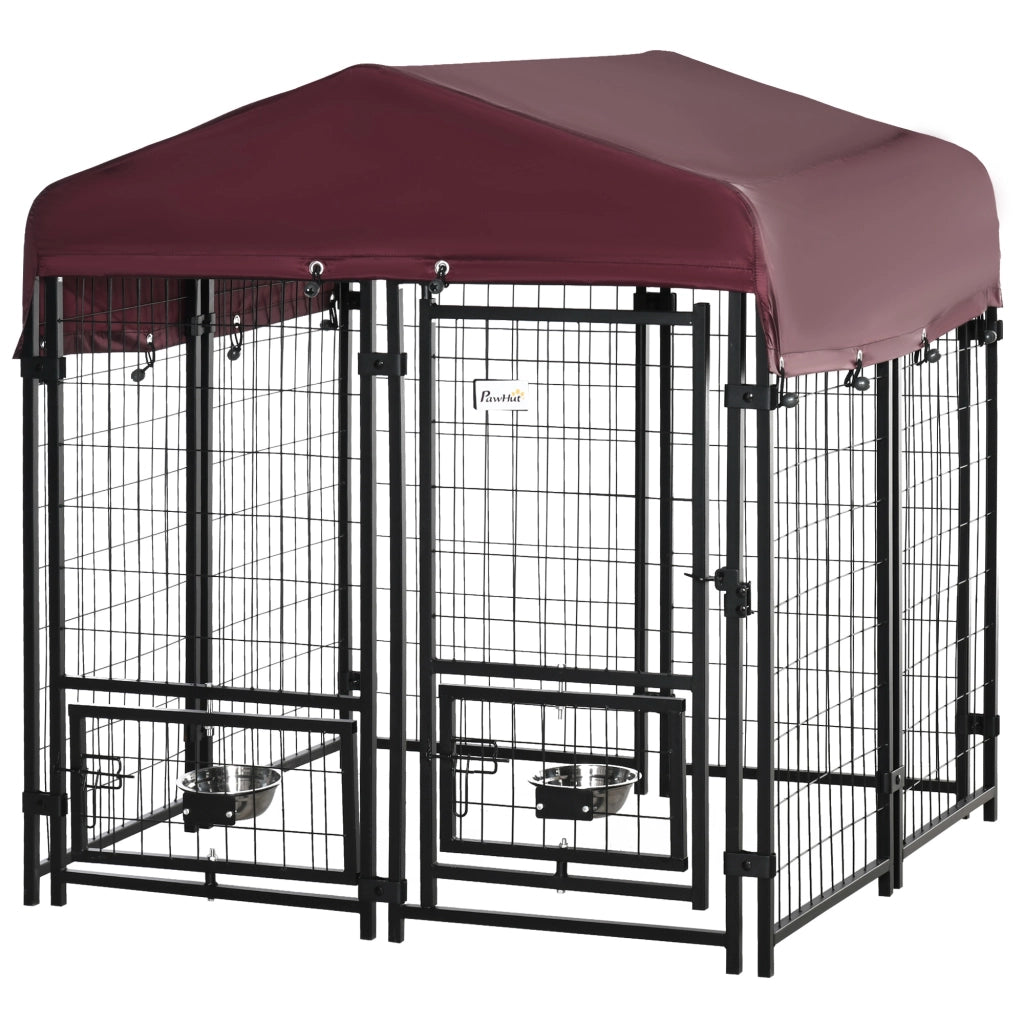 Recinto per cani esterno ¨C zephmum ¨C grigio 120x120x138 cm
