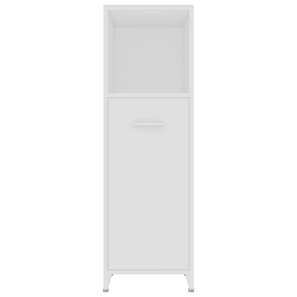 Mobiletto da bagno moderno con 3 scomparti 30 x 30 x 95 cm legno composito bianco 02_0047712