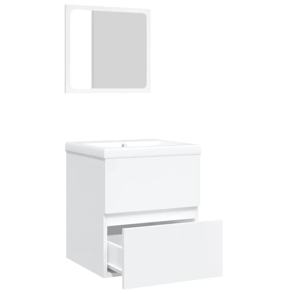 Mobile lavabo da bagno 42 x 39 x 18 cm con lavabo e specchio bianco 02_0006639