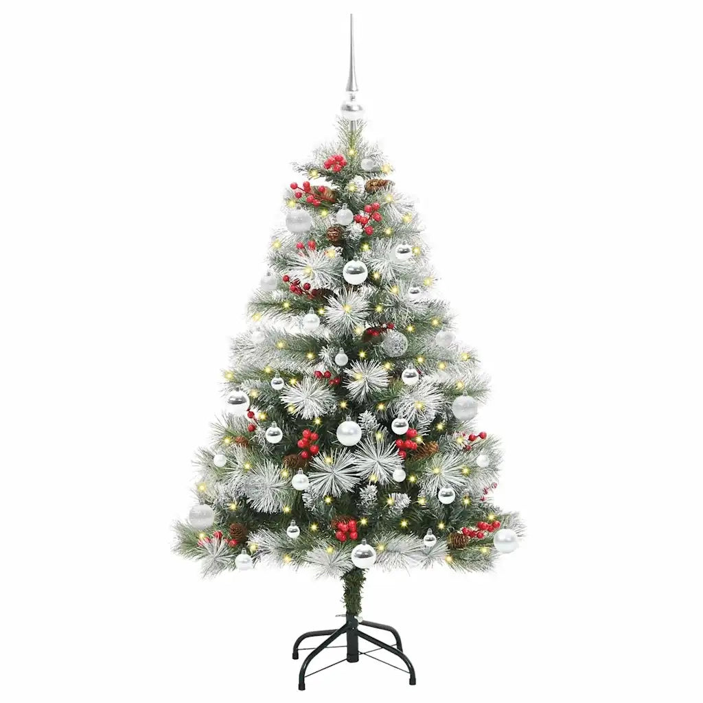 Albero di Natale | Decorazioni natalizie artificiale Verde e bianco 150 cm