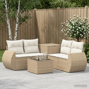 Set di divani 6 pz Beige e Bianco Crema 3447520