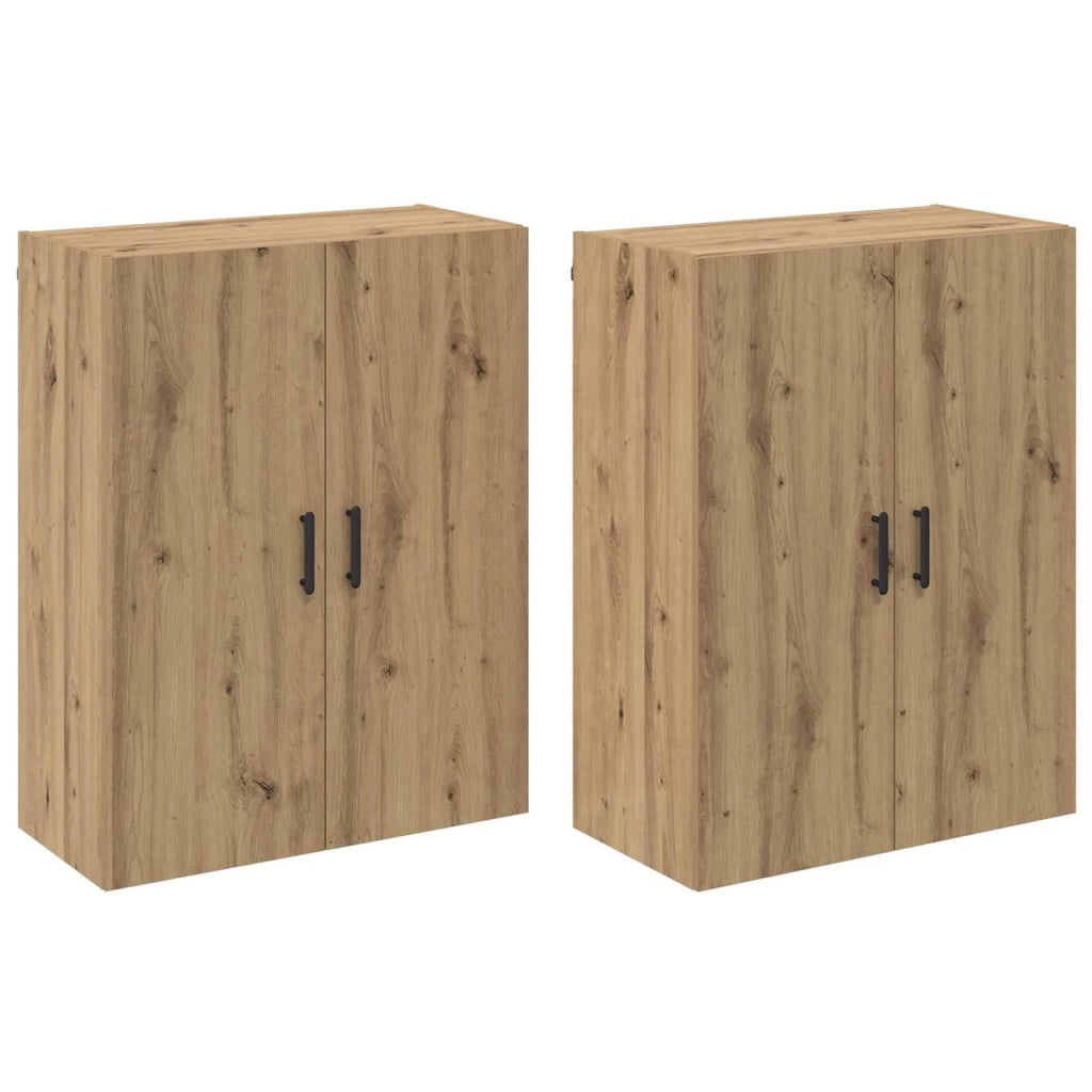 Armadietto a Muro | Mobiletto a muro 2 pz Rovere artigianale 69,5 x 34 x 90 cm