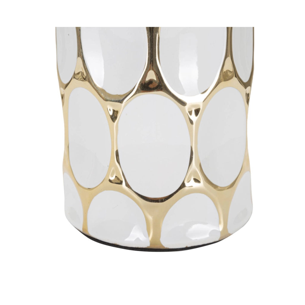 Lampada da Tavolo VKH109, Bianco, Ceramica, 34,5x34,5x56 cm