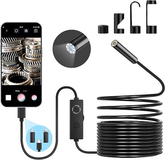 Endoscopio per iPhone - Cámara d'ispezione - Strumento di ispezione - Impermeabile - Cámara HD - Premium