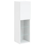 Mobile TV multimediale mensola TV credenza mobile TV per sala da pranzo soggiorno camera da letto con luci LED 30,5 x 30 x 102 cm bianco 02_0026584