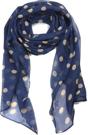 Scialle per donna leggero - stile anni '50 - punti di macchia blu marino - accessorio di moda - regalo perfetto - scialle di alta qualità in poliestere