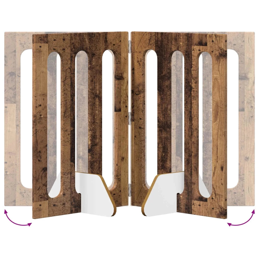 Recinto pieghevole per animali 2 pz Legno di quercia CFW7928145
