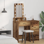 Toletta  con luci LED Legno Vecchio 50x41x140 cm