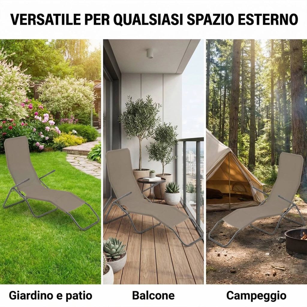 Marvin Lettino Basculante da Giardino Swing Sdraio Oscillante in Acciaio Telo Textilene Traspirante Relax Ergonomico per