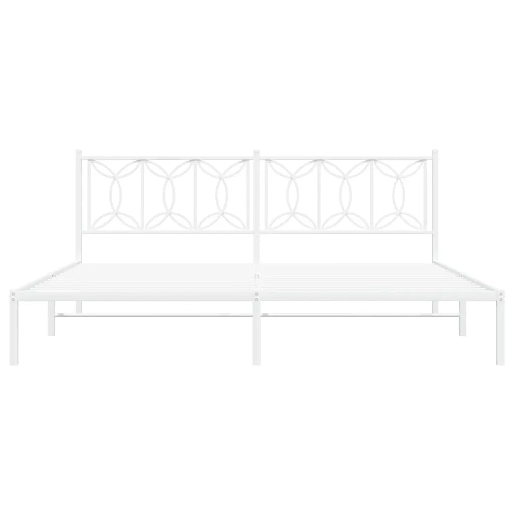 Giroletto con Testiera Metallo Bianco 193x203 cm 376183