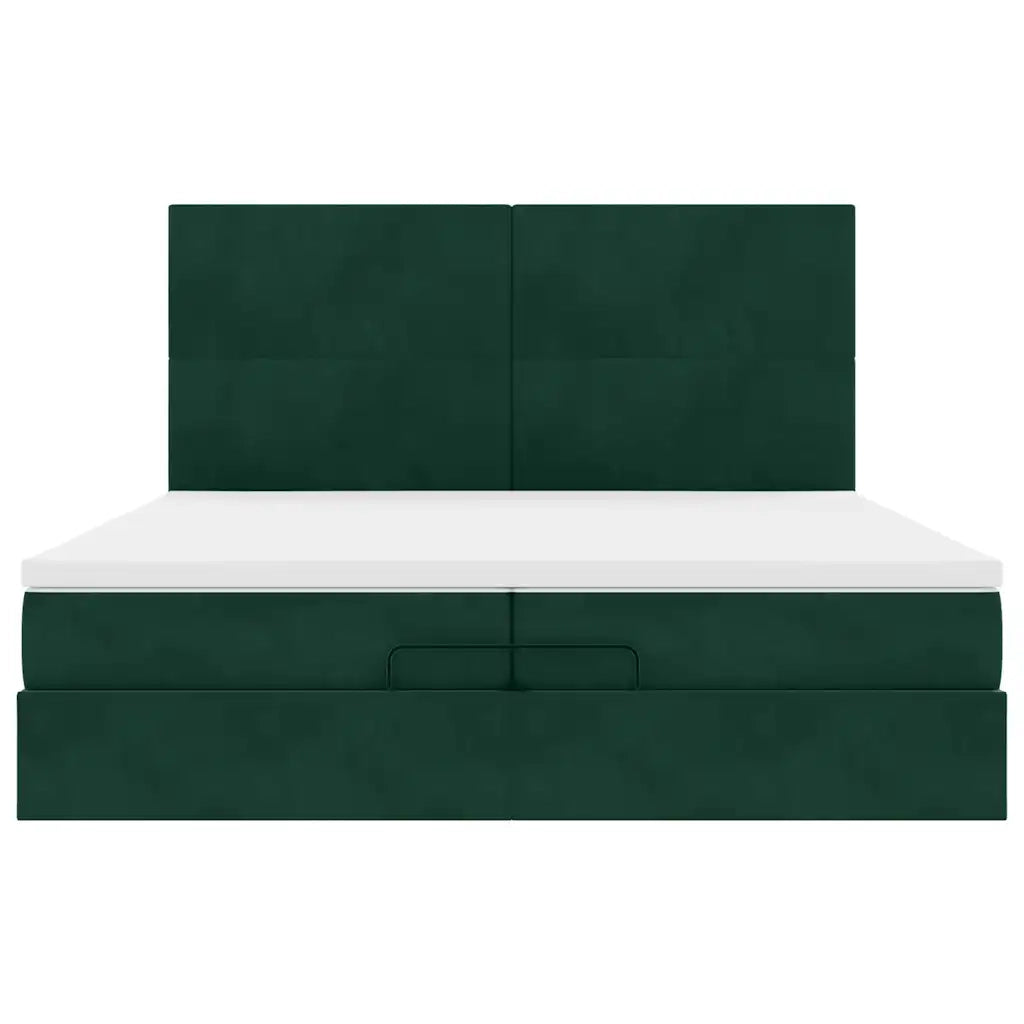 Struttura Letto Pouf con Materassi 200x200 cm Velluto
