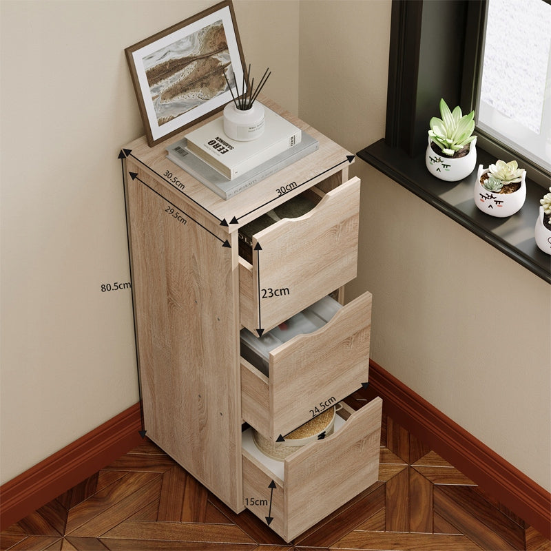 Armadio a colonna con cassetti rustico rovere comò verticale stretto capiente loft