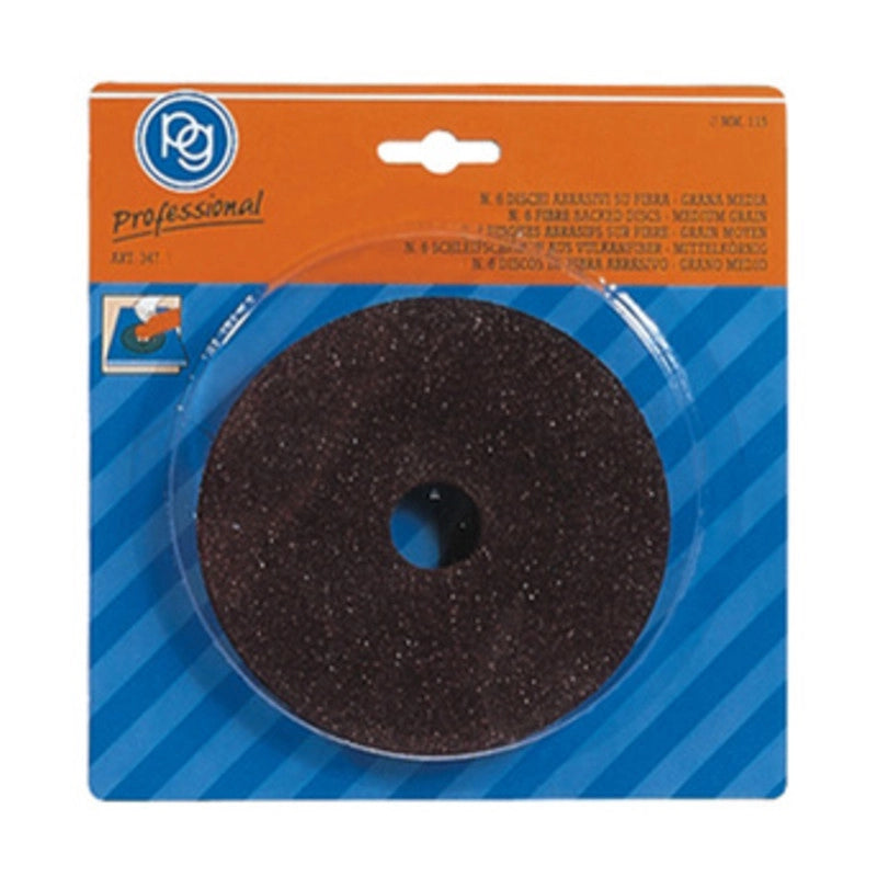 POGGI 347.00 6 DISCHI ABRASIVI FIBRA D 115 MM GR  36- 1,0 confezione