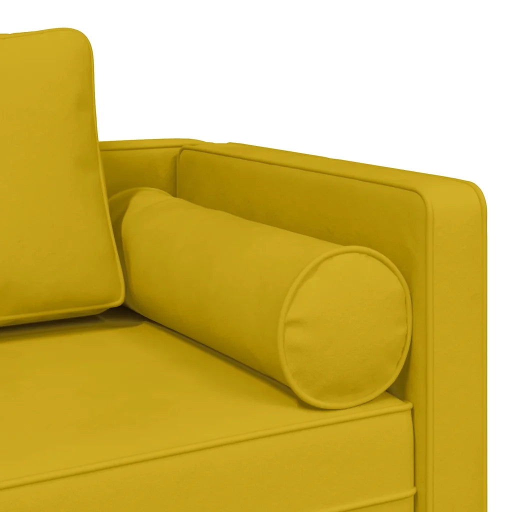 Chaise Longue con Cuscini Giallo in Velluto CFW7110423