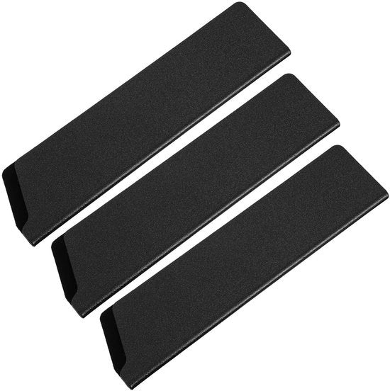 Protezione per coltelli 3 pezzi - Protezione per lama - Custodia per coltelli - Tasche per coltelli nere - Materiale ABS - 22 × 5,5 cm - Otre per coltelli