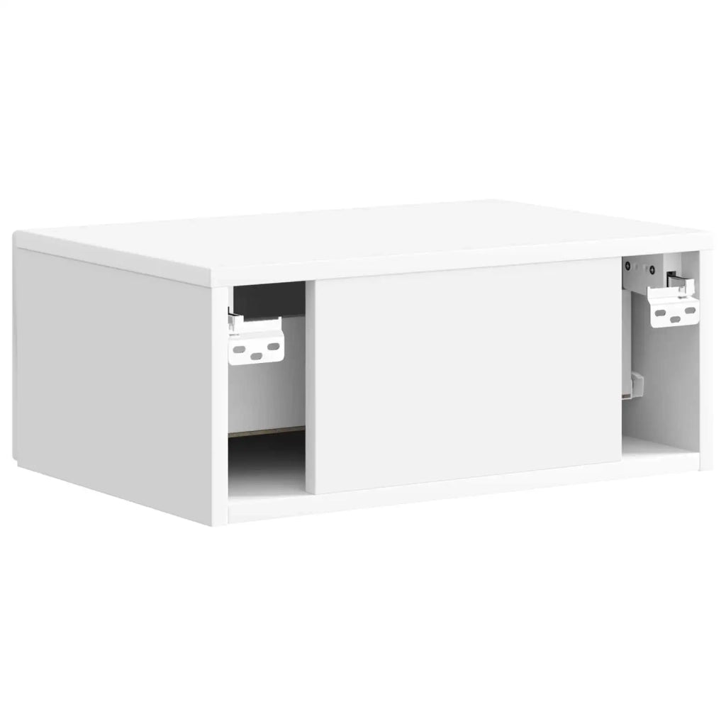 Mobiletto da notte a muro 2 pcs Bianco Lucido 49 x 34,5 x 20 cm