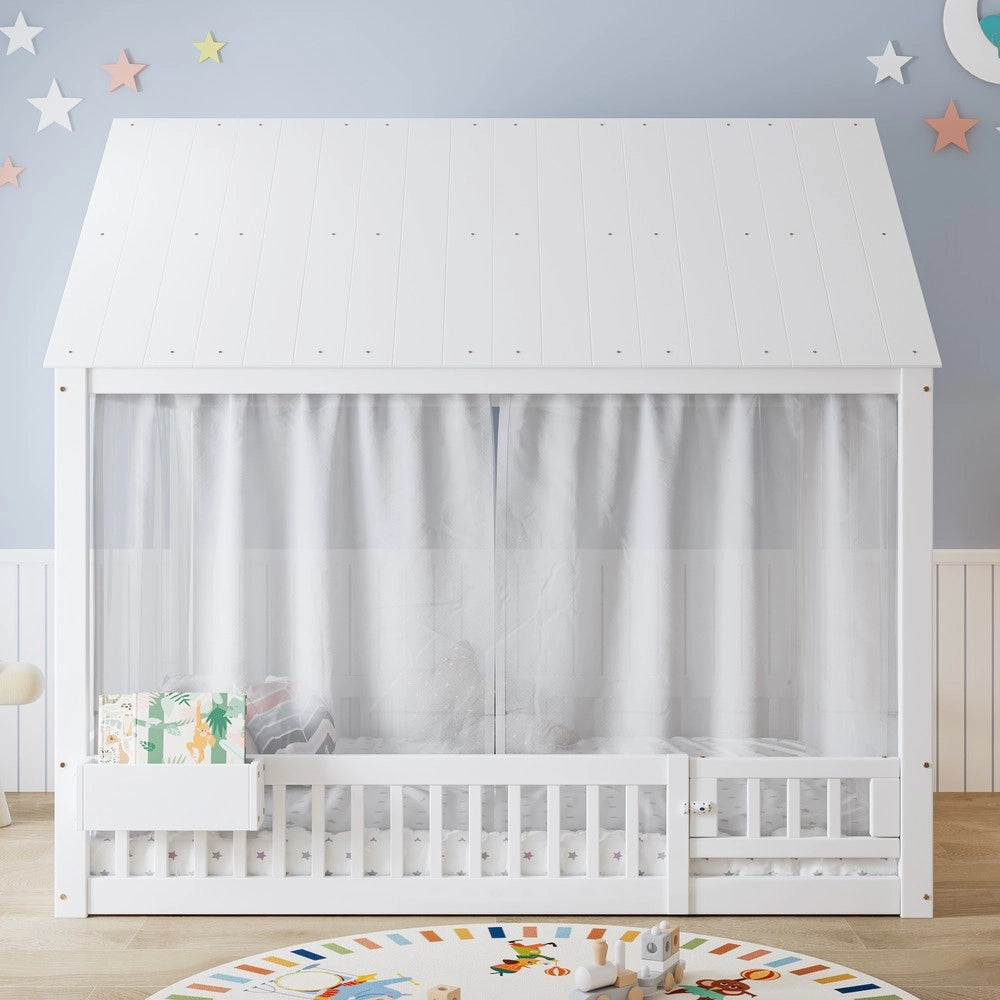 Letto Singolo Bambini Casetta ¨C Xylo ¨C Legno Pino MDF Bianco 140x200
