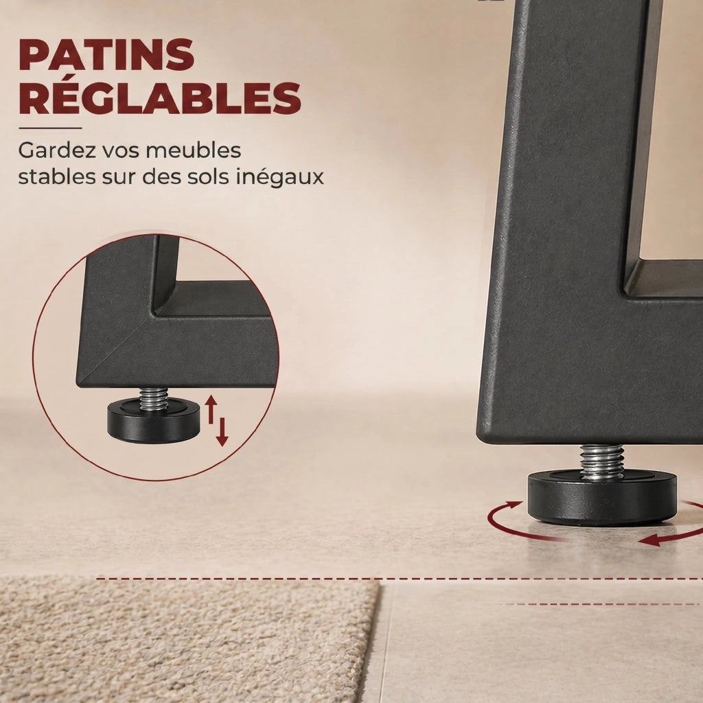 Gambe da tavolo in acciaio ¨C zephmum ¨C nero 60x43 cm