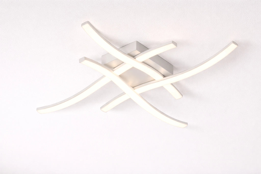 Plafoniera LED Moderna 35W 2800LM CCT Switch 3000K 4000K 6500K 64x64 cm Soffitto Design Curvo Alluminio Bianco Acrilico Opaco 120°