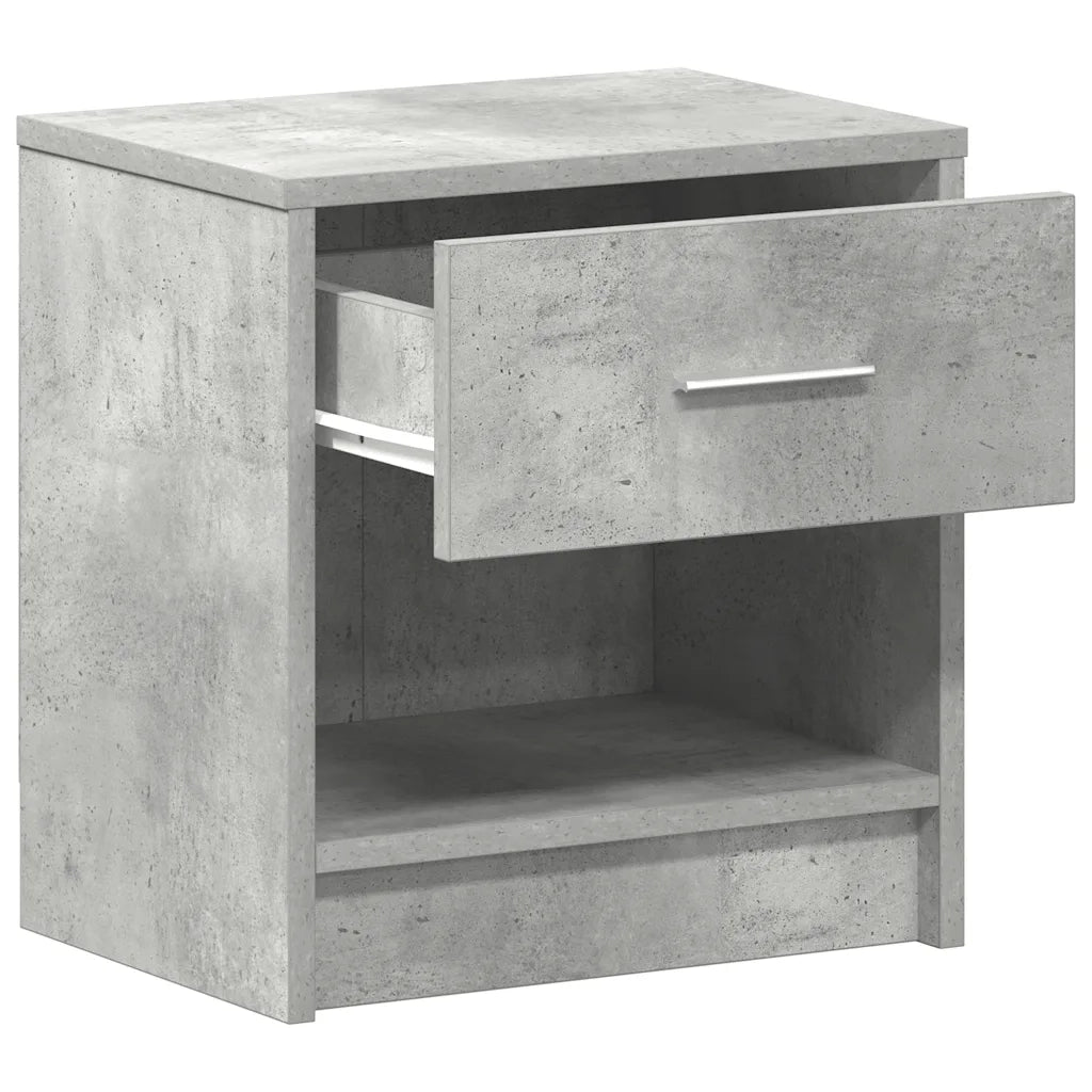 vidaXL Comodino con Cassetto Grigio Cemento 39x28x41 cm