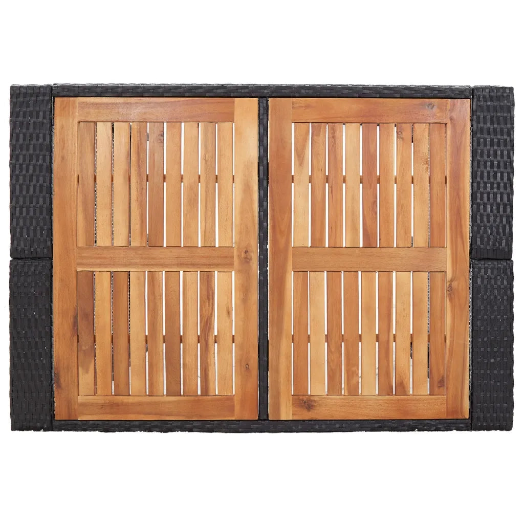 Set da Bar da Giardino 5 pz Polyrattan e Legno di Acacia Nero 49564