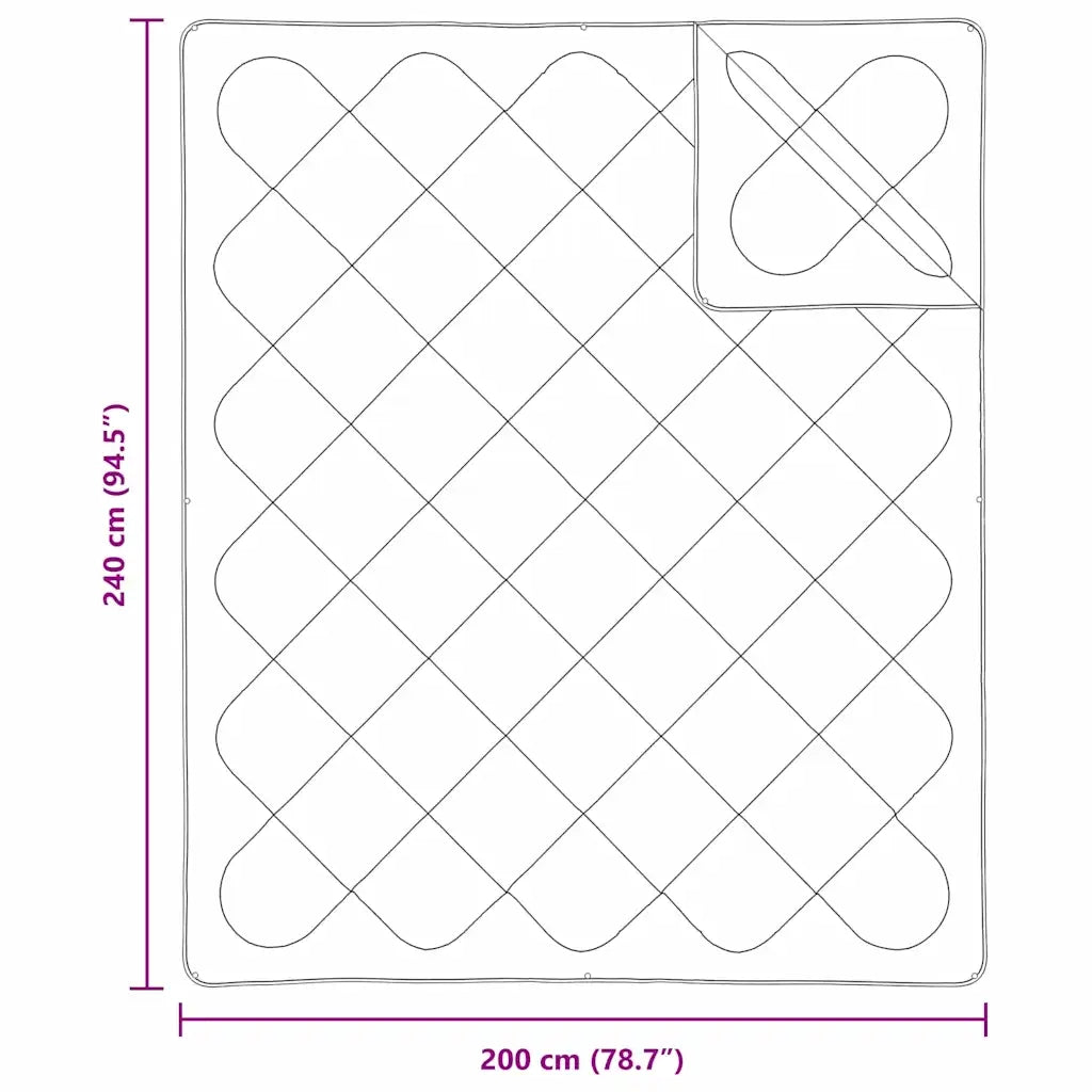 vidaXL Trapunte & Duvet Bianco 240 x 200 cm Microfibra