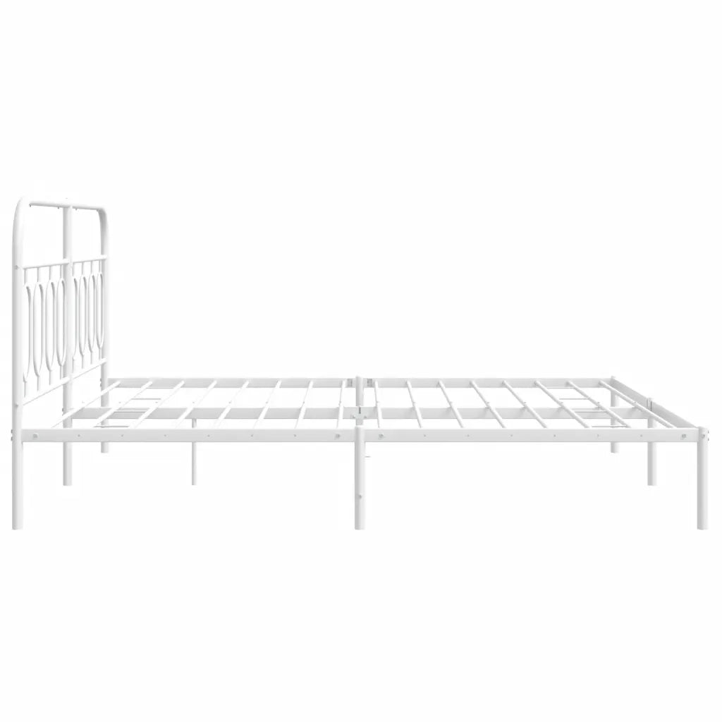 Giroletto con Testiera-Struttura Letto con testiera Metallo Bianco 193x203 cm 128353