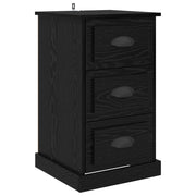 Comodino | Armadio da Notte | Mobiletto da notte con cassetto Rovere Nero 39 x 39 x 67,5 cm