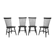 Set di 4 sedie in legno di hevea, nero