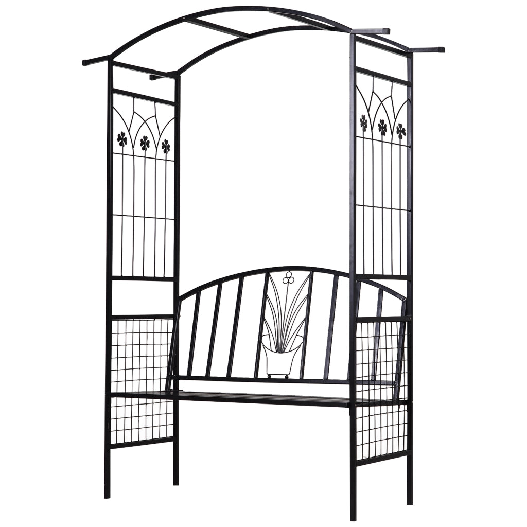 Arco con Panca ¨C zephmum ¨C Nero, Metallo, 154x60x205 cm
