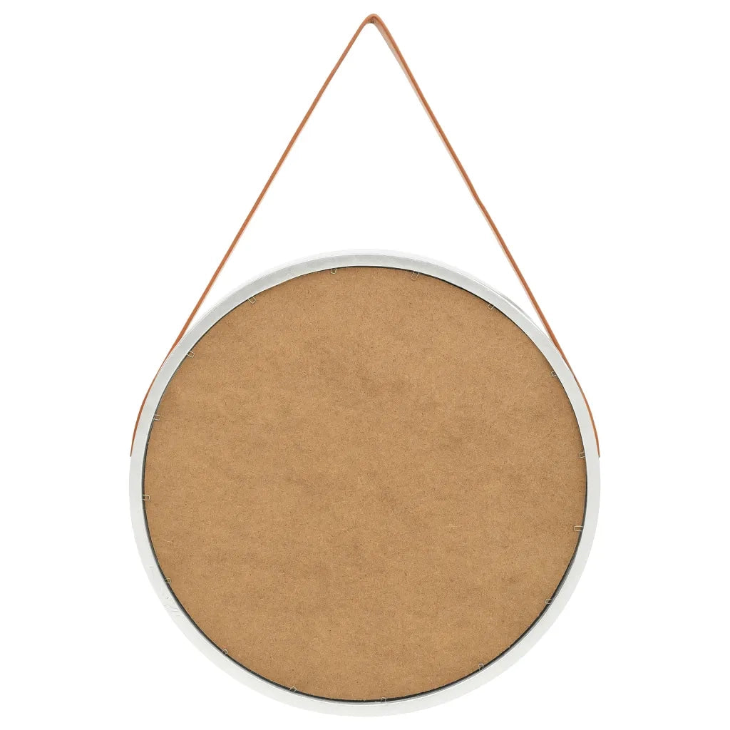 Specchio da Parete con Cinghia 60 cm Argento