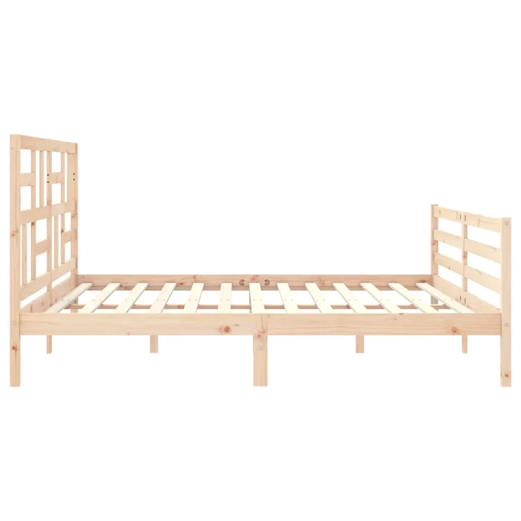 Giroletto con Testiera Super King Size-Struttura Letto in Legno Massello 855128