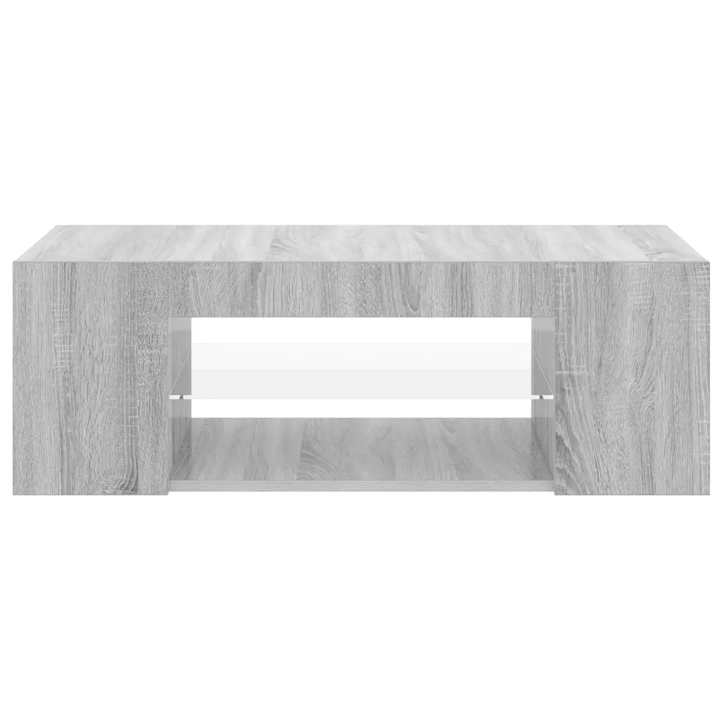 Mobile Porta TV con Luci LED Grigio Sonoma 90x39x30 cm