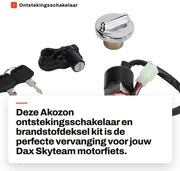 Set di Accensione per Motocicletta - Kit di Sostituzione - Chiave con 2 Chiavi - Materiale Metallo/ABS - Installazione Diretta - Ripristino Prestazioni - Chiave per Motocicletta