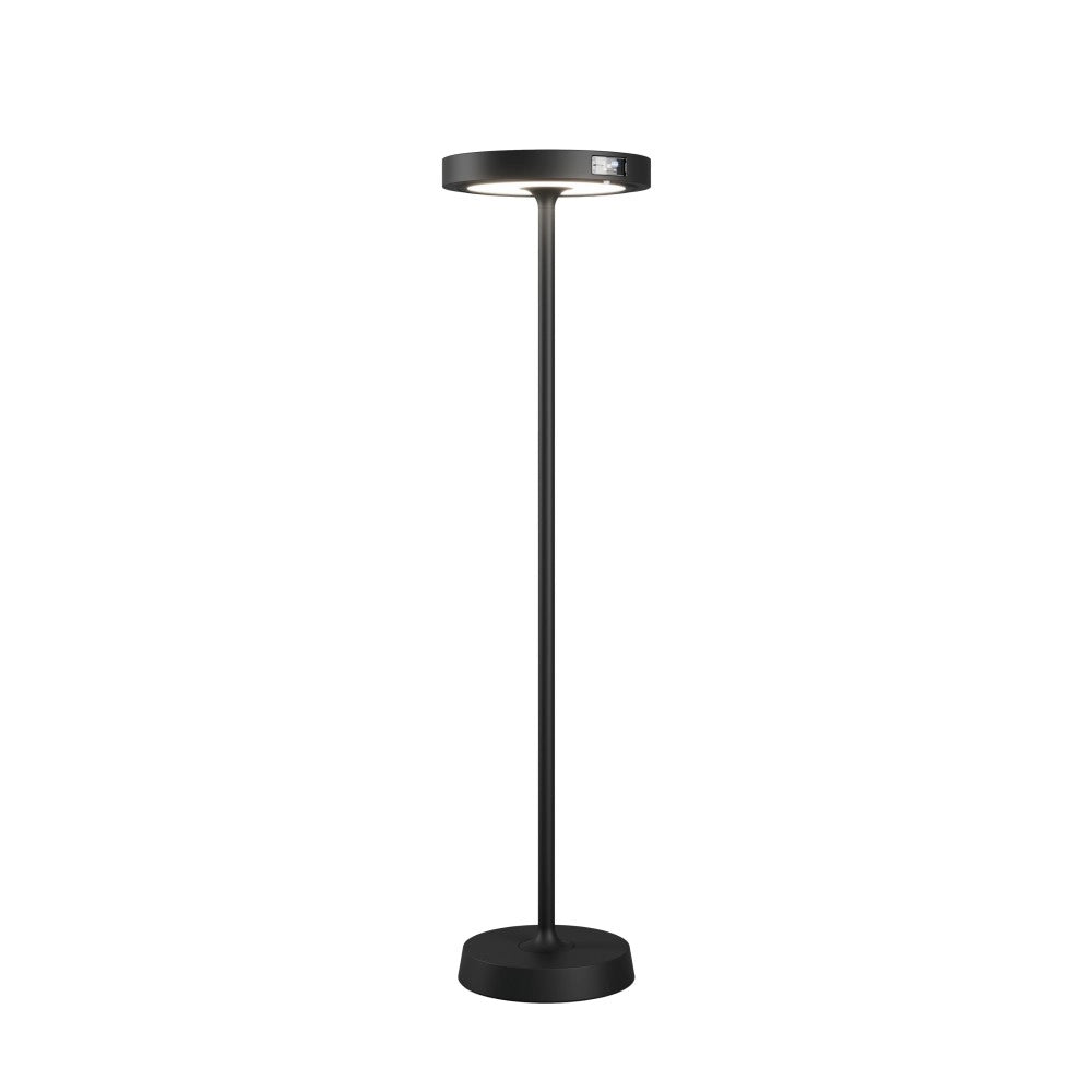 Barbell Solar RF - Lampada a led da terra solare e ricaricabile 65W - Piantana da esterno 3 altezze 156-113-70 cm Nera