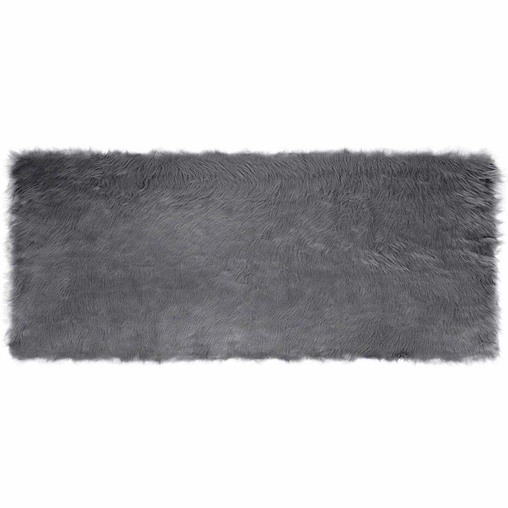 Tappeto in finta TAFALLA Antracite 80 x 200 cm Poliestere 42021589