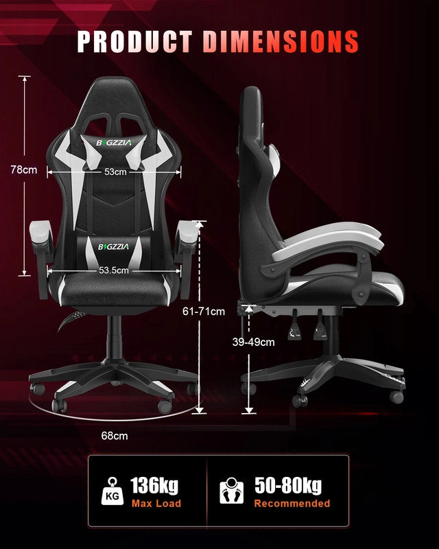 Sedia da gaming,  Sedia da gaming professionale con tecnologia LED RGB integrata, con poggiatesta, supporto lombare e braccioli