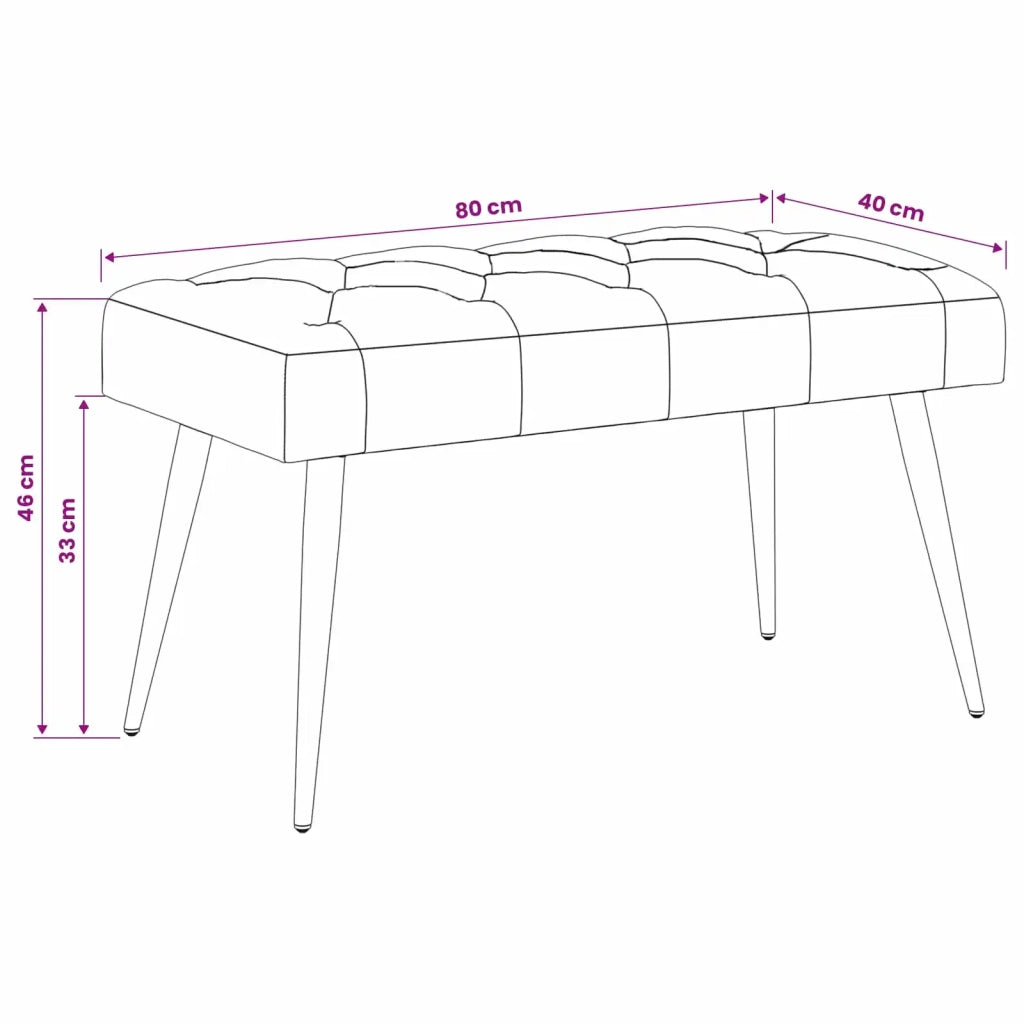 Panchina con bottoni imbottiti Blu 80 x 40 x 46 cm Velluto 42038566