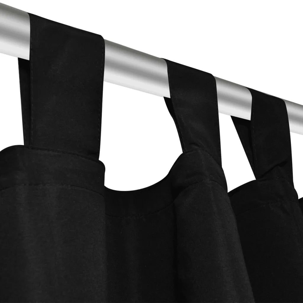 Tende Micro-Raso Nere 2 pz con Occhielli 140 x 245 cm cod mxl 74692