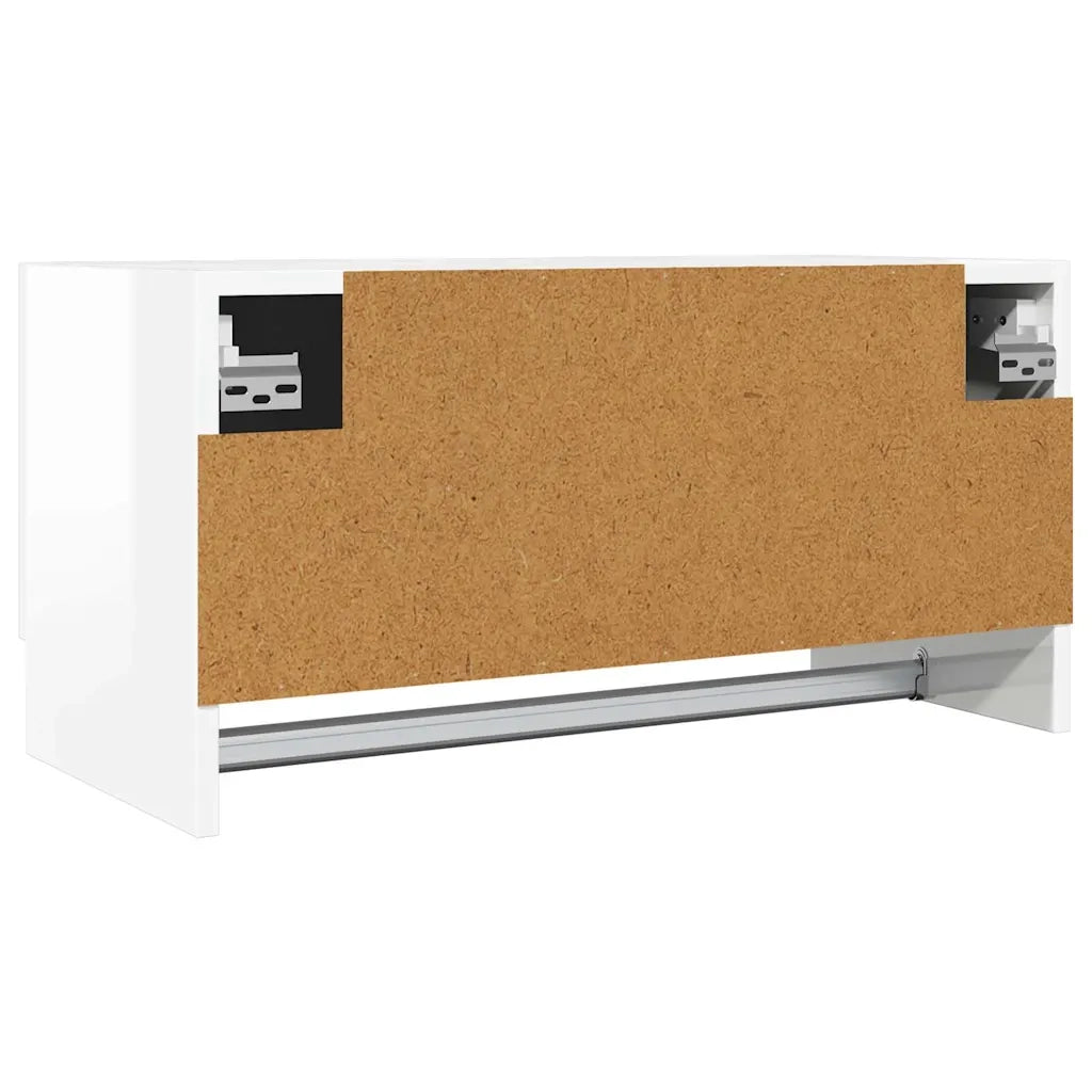 Armadio Bianco Lucido 70x32,5x35 cm in Legno Multistrato 808248