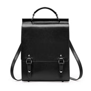 Zaino in vera pelle stile British College, nero