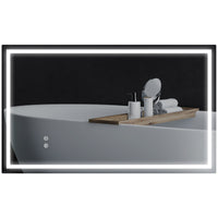 Specchio per Bagno con Luci LED a 3 Tonalità 100x3x60 cm Antiappannamento e Strato Antiurto