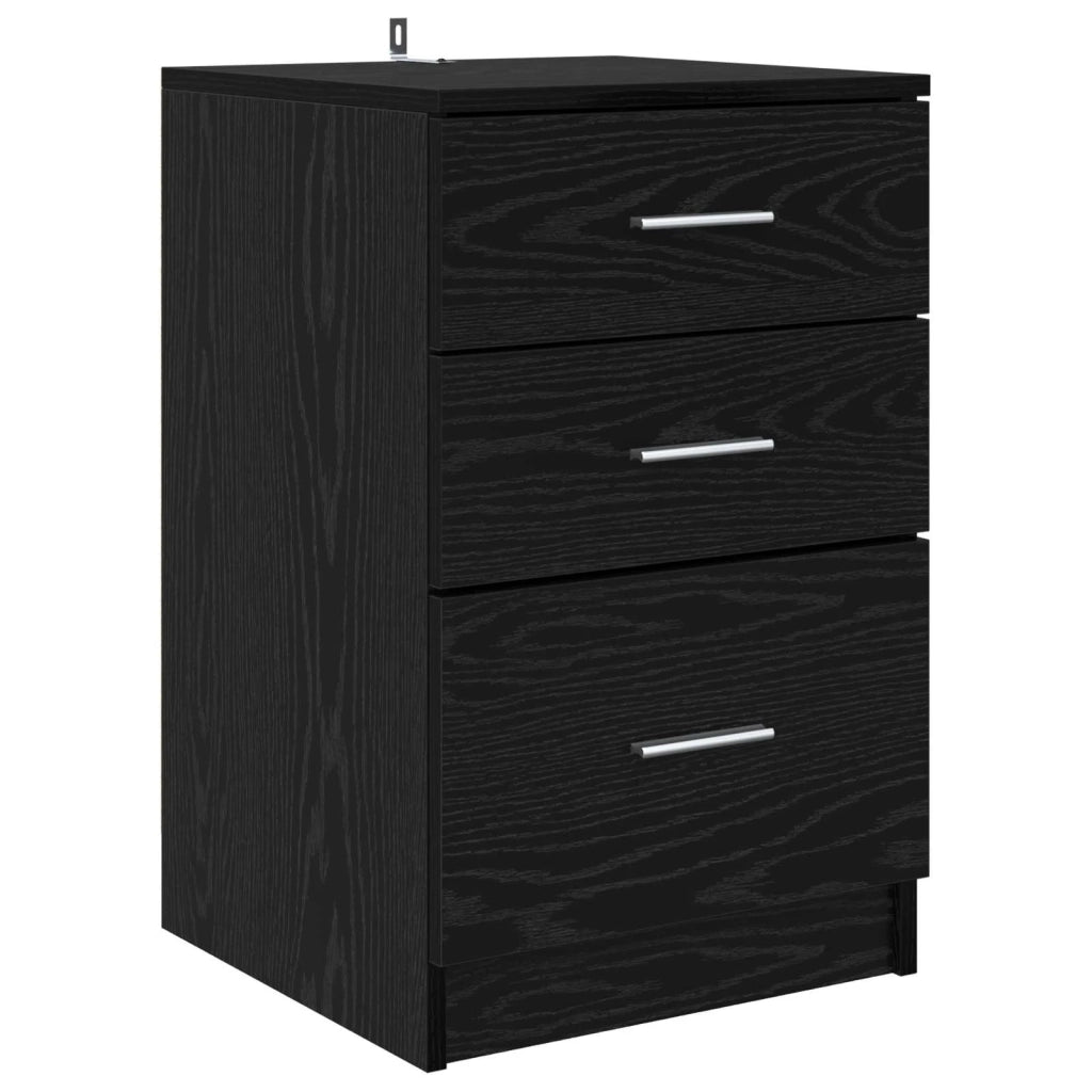 Armadio da Notte Rovere Nero 40 x 40 x 63 cm Legno multistrato 880916
